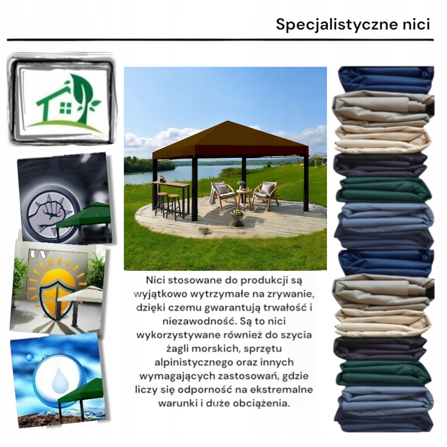 Zadaszenie wodoodporne Dach Pawilon Namiot Ogrodowy brązowy 300 cm x 300 cm Wysokość 1 m