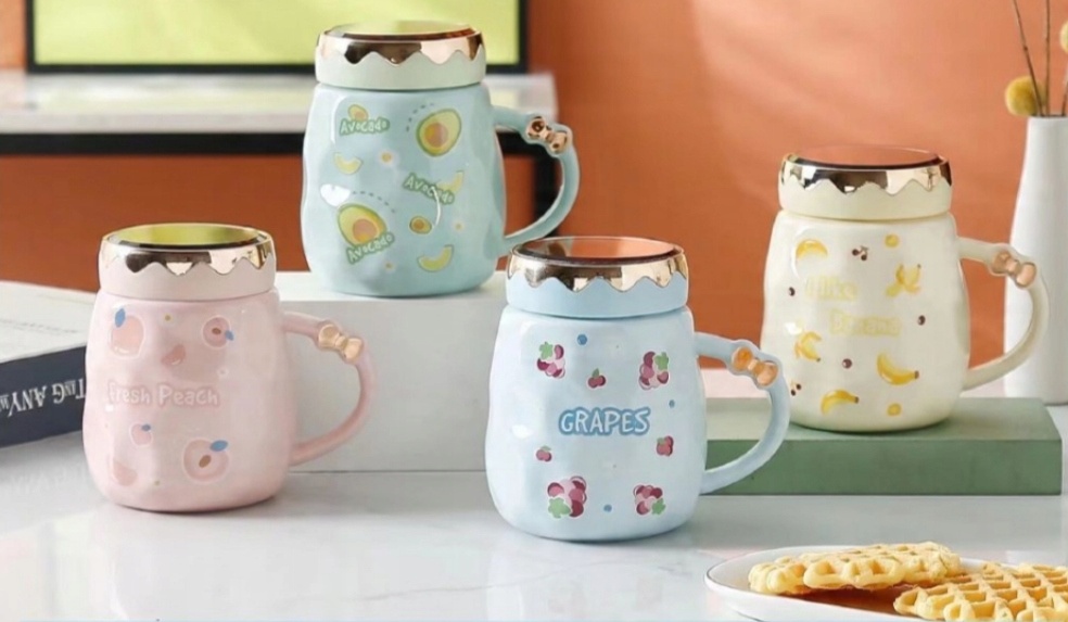 

Kubek Ceramiczny Zakręcany Pokrywką Termiczny owoc
