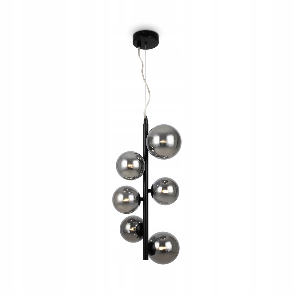 Maytoni Lampa wisząca Dallas czarna 6xG9 szkło dymione