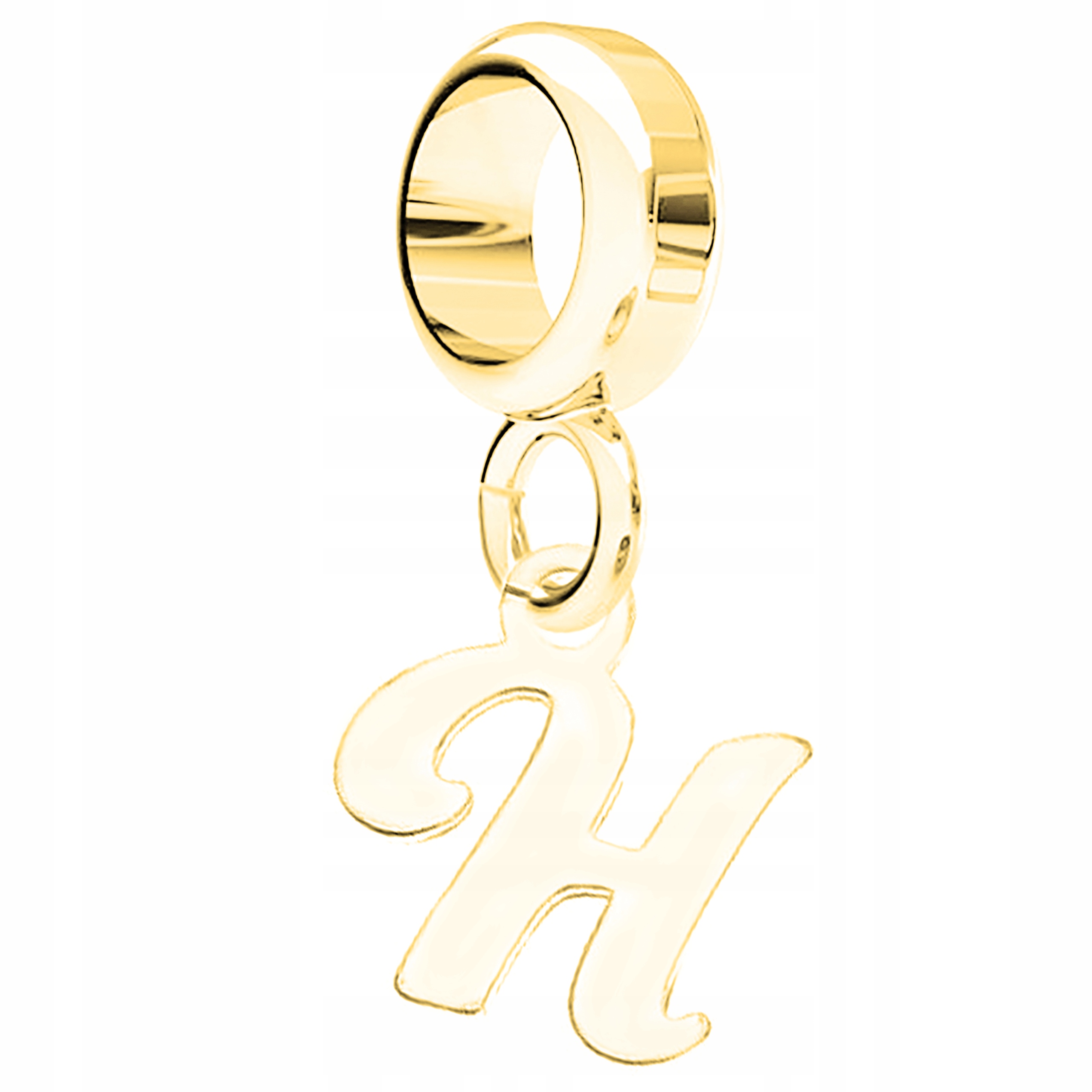 Charms Zlatý plech s písmenem Iniciál Znamení Písmeno Iniciál H Stříbro 925