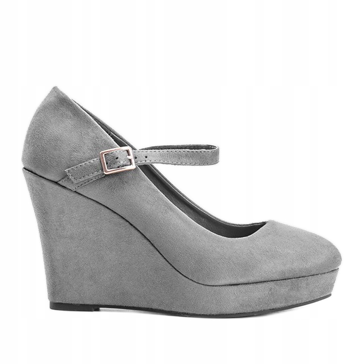 

Szare Skóra ekologiczna Buty Czółenka r.40
