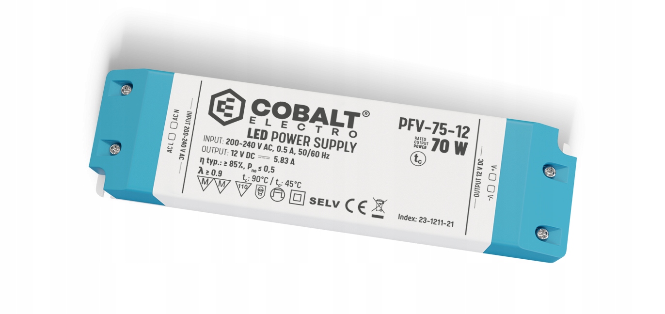 

Zasilacz Led Flat Pfv 70W 12V Cobalt