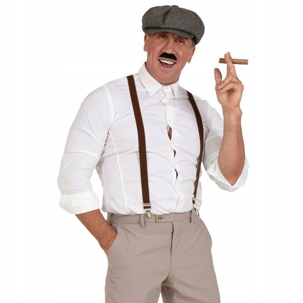 ZESTAW STRÓJ MĘSKI RETRO 4 ELEMENTY LATA 20 Kolor dominujący beże i brązy