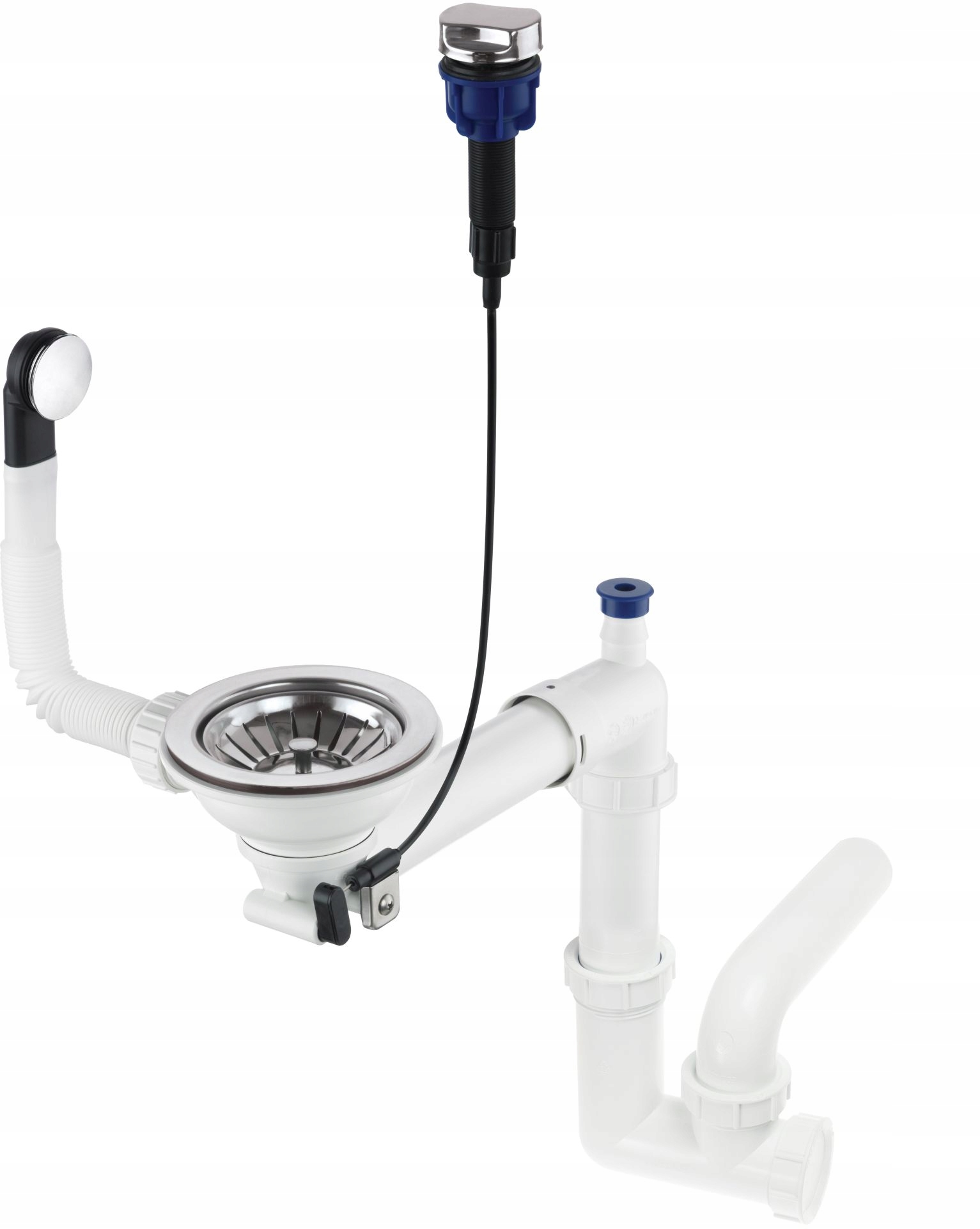 Sifon granitového dřezu sítko 3,5" šetřící místo Deante S Revizí