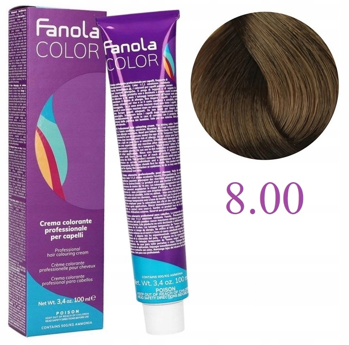 Fanola Crema Colorante Farba 100ml Nr 8.00