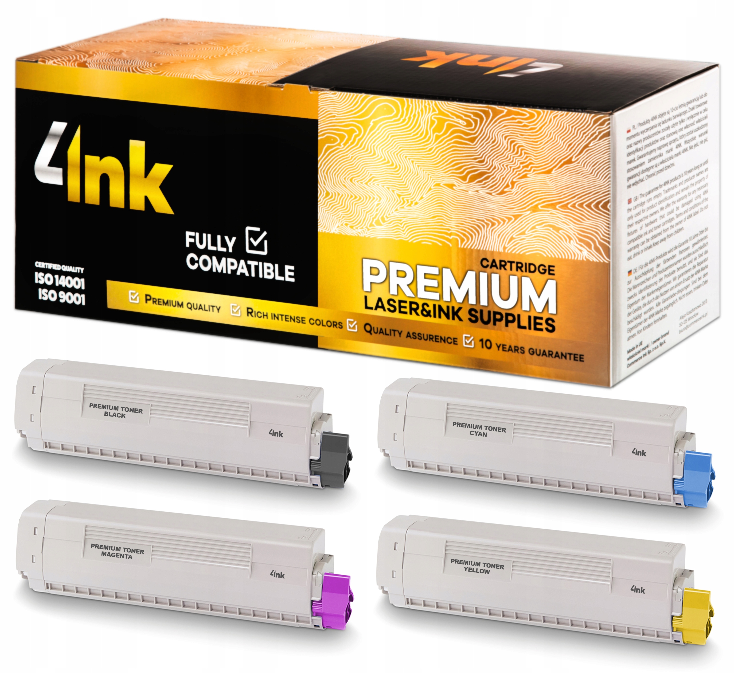 4x Toner Do Tiskárny Oki C612 C612N C612DN Cmyk