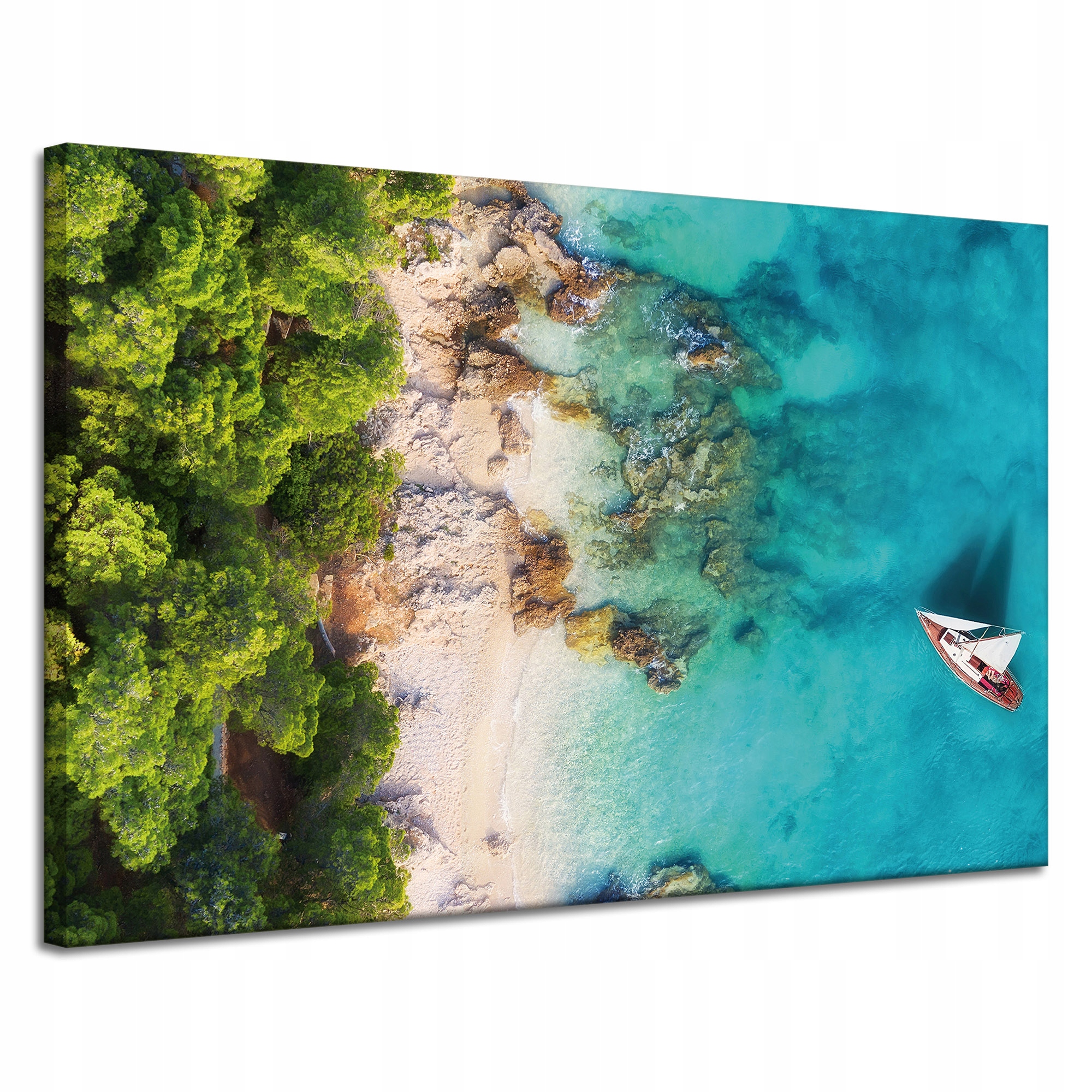 Obraz na plátně Pobřeží Lesy Voda Skály Břeh 120x80 cm