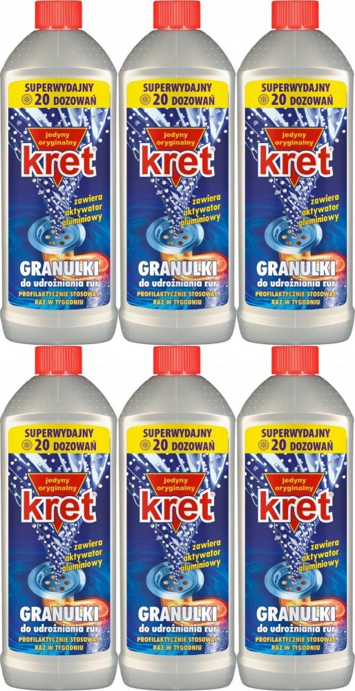 

Udrażniacz do rur Kret granulki 800g x6