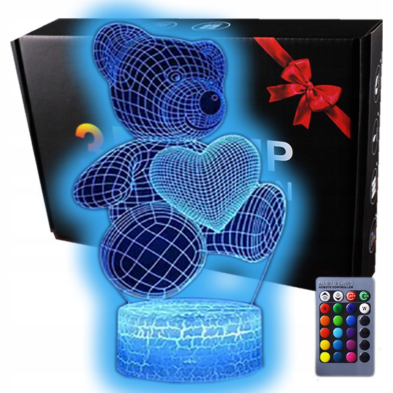 

Lampka 3D nocna led usb pilot Miś Teddy Bear