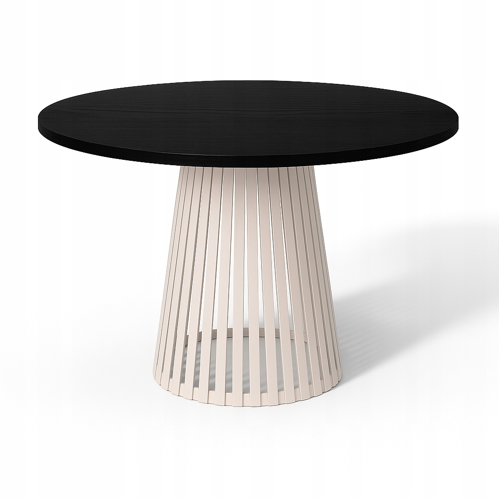 Velký stůl do obývacího pokoje Kašmír, Loftový stůl Černý 110 cm, stůl kulatý