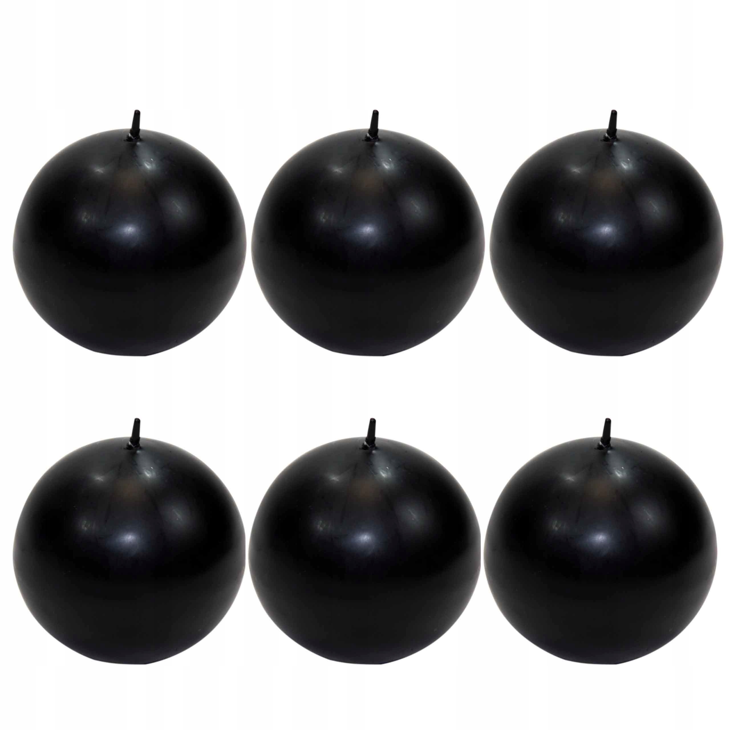 

Świeca kula świeczka Czarna połysk ślub 8cm 6szt M