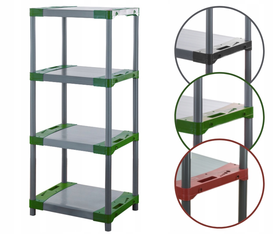 Skladový regál plastový regál do pivnice regál do garáže 138x80x46 Eko