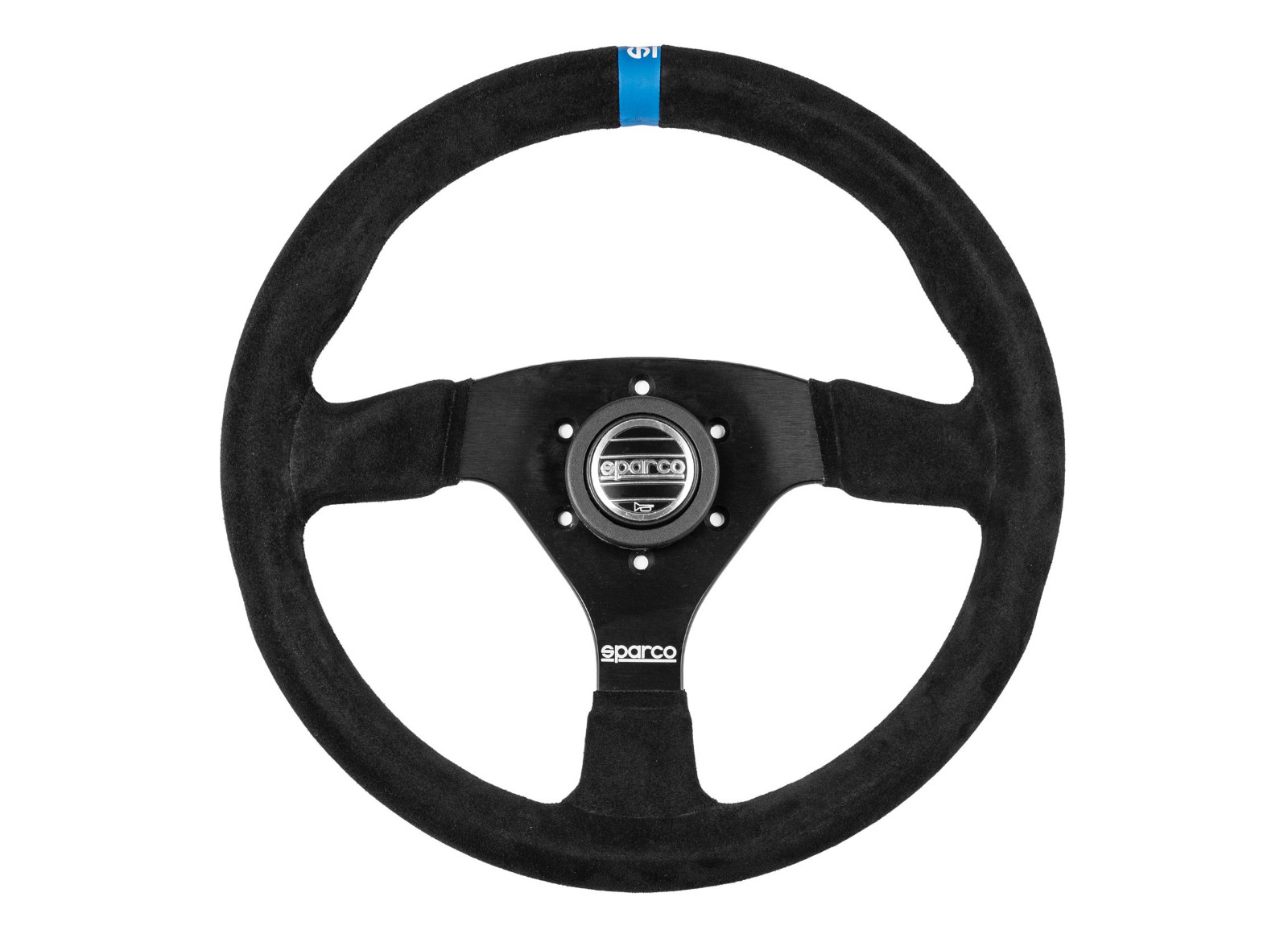 Sparco R383 športový volant 330 mm, materiál venca semiš s modrým pruhom