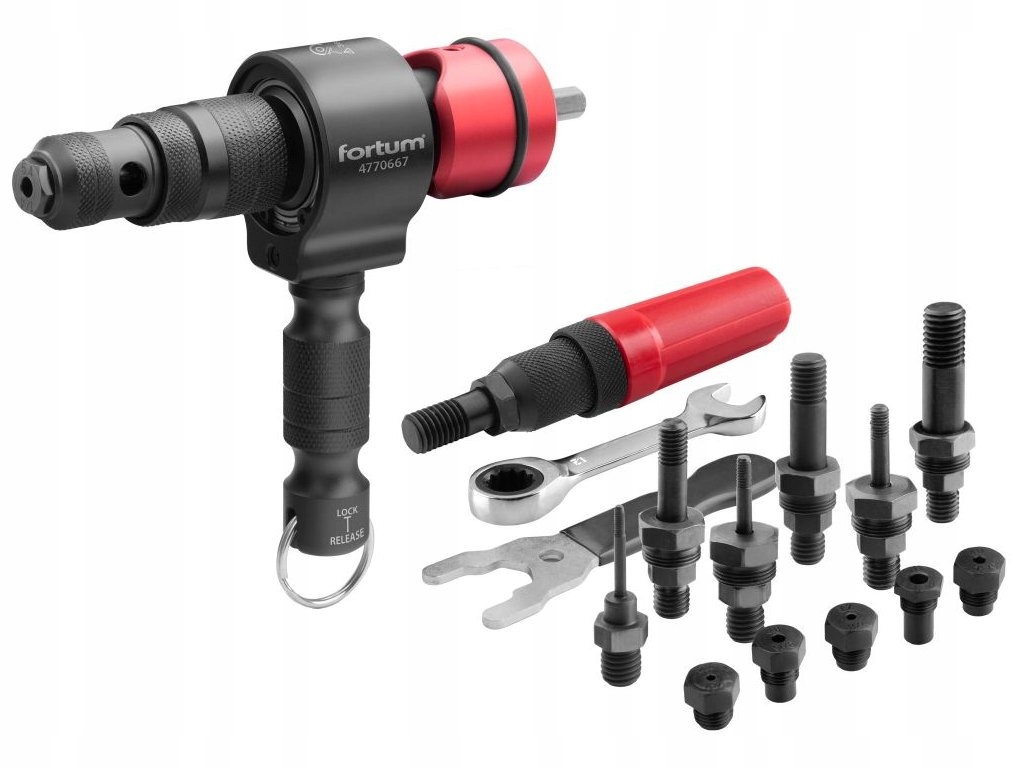 Nadstavec nitovací na vŕtačku T-combo, sada pre matice M3-M12 i trh. nity 2,