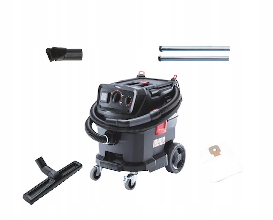 Vysavač pro práci na suchu i v mokru Obsahuje velkou sadu příslušenství