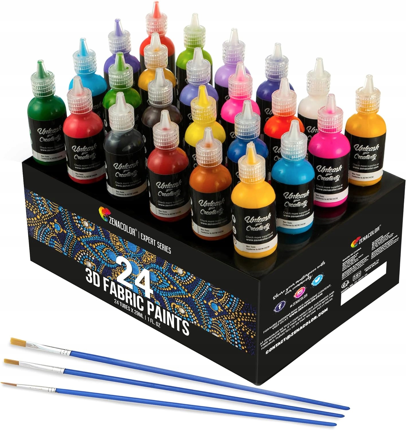 Sada barev na oblečení 18 barev Netoxické pro dospělé děti