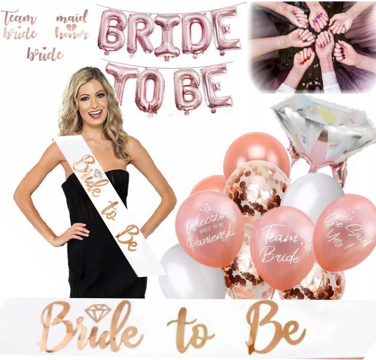 WIECZÓR PANIEŃSKI SZARFA BALONY TATUAŻ PIERŚCIONEK