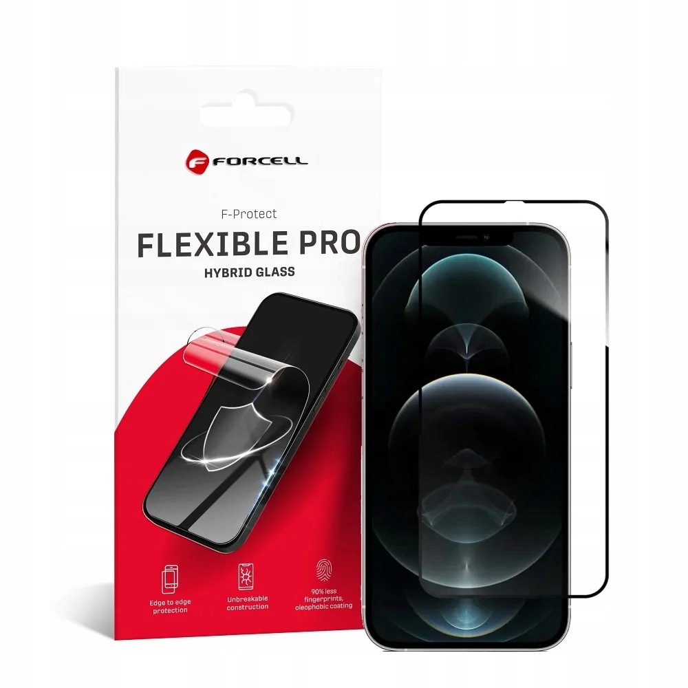 Sklo pro iPhone 12 Pro Max Forcell Flexible 5D černé