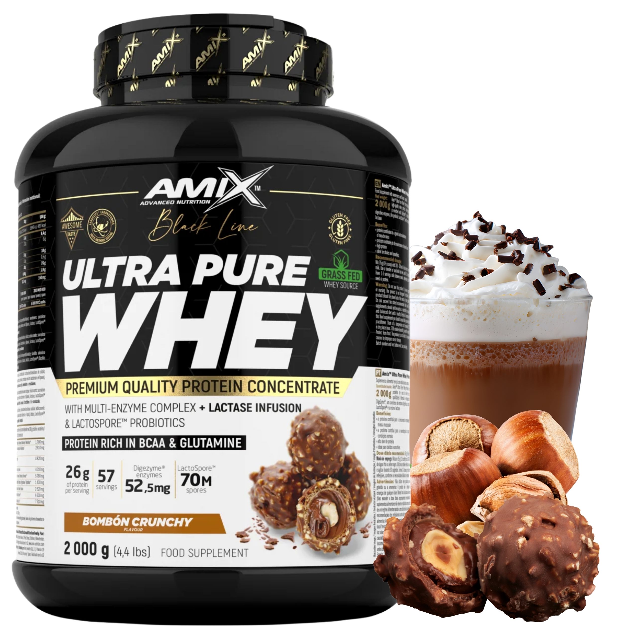Protein Amix Ultra Pure Whey Wpc protein Čokoláda-ořech 2000 g