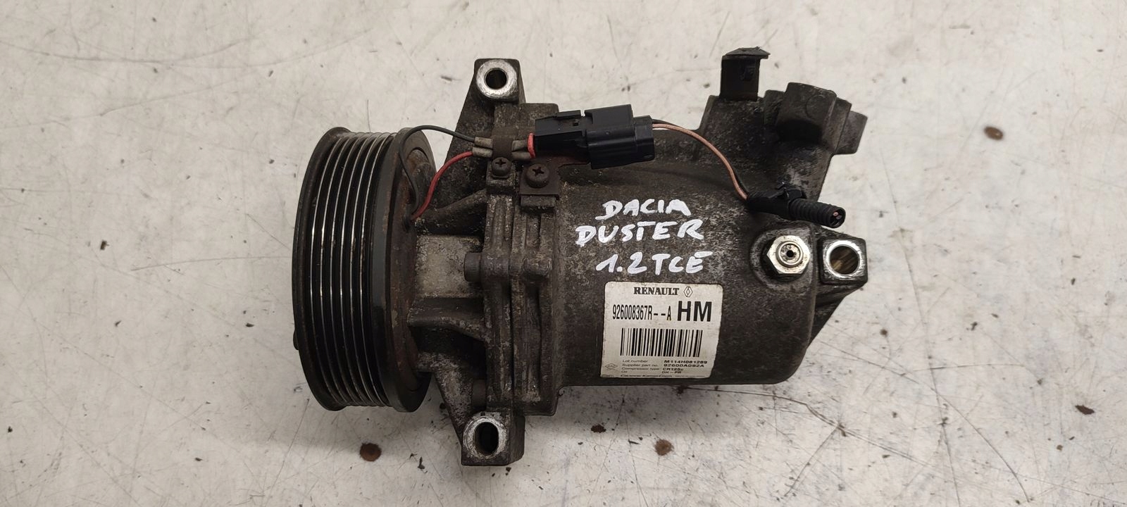 compressor of the air conditioning compressor; Dacia Duster 1,2 TCE