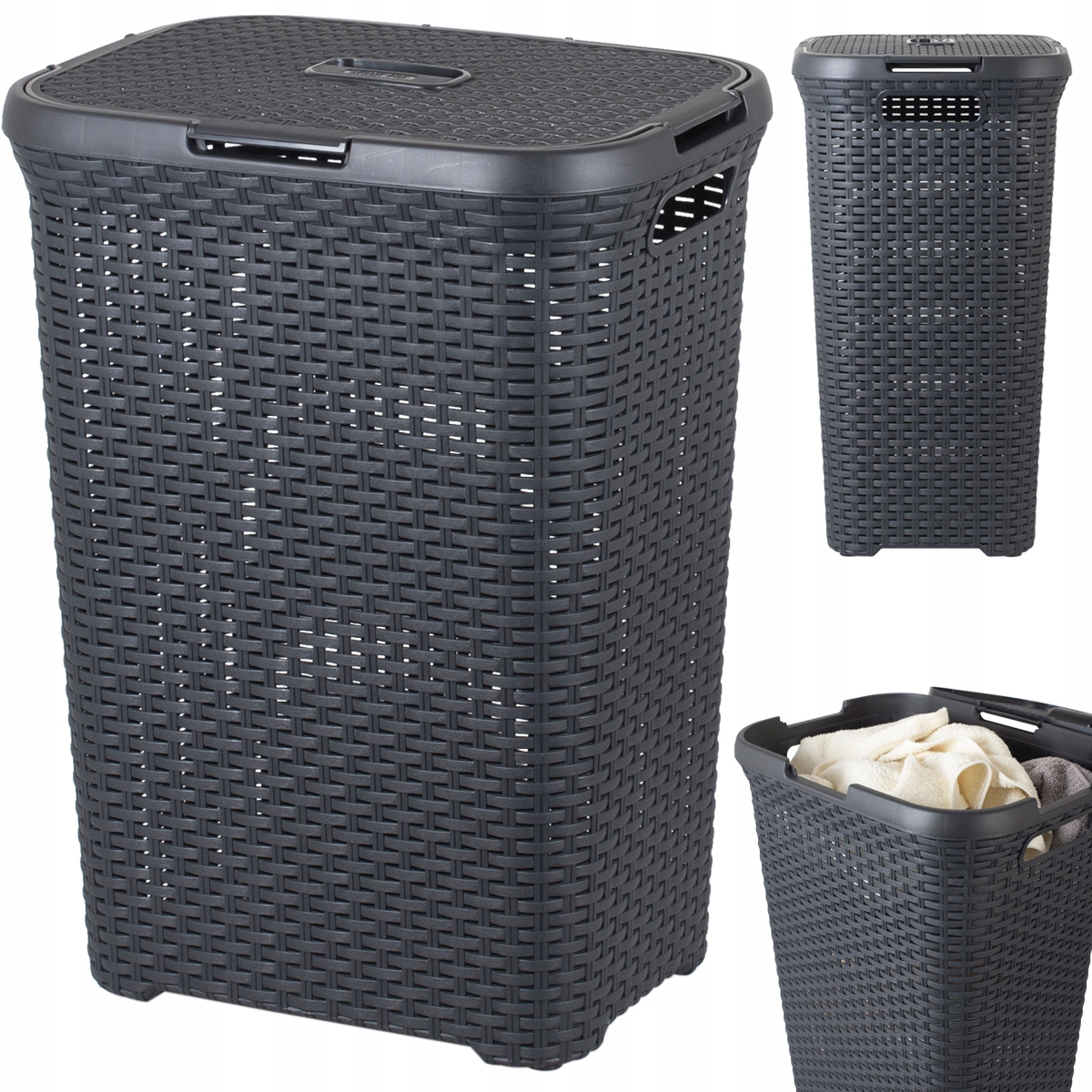 

Kosz Na Odzież Pranie Bieliznę Rattan Curver 60L