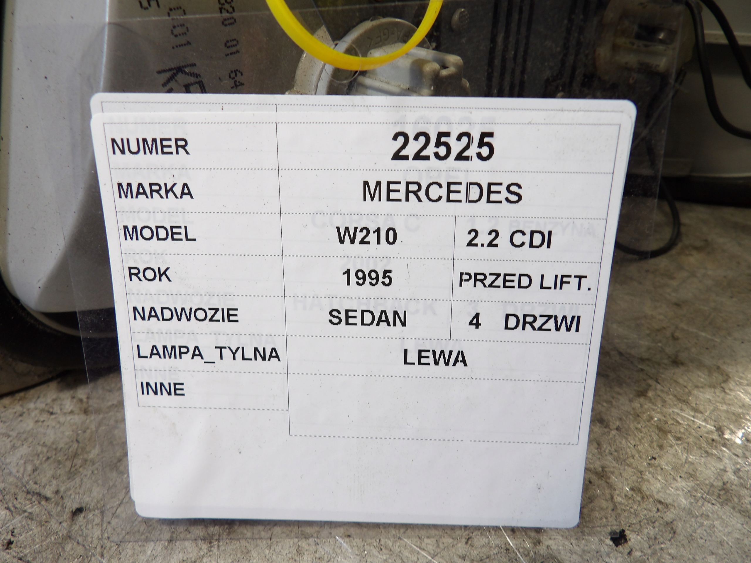 Mercedes W210 light rear left A2108200164
