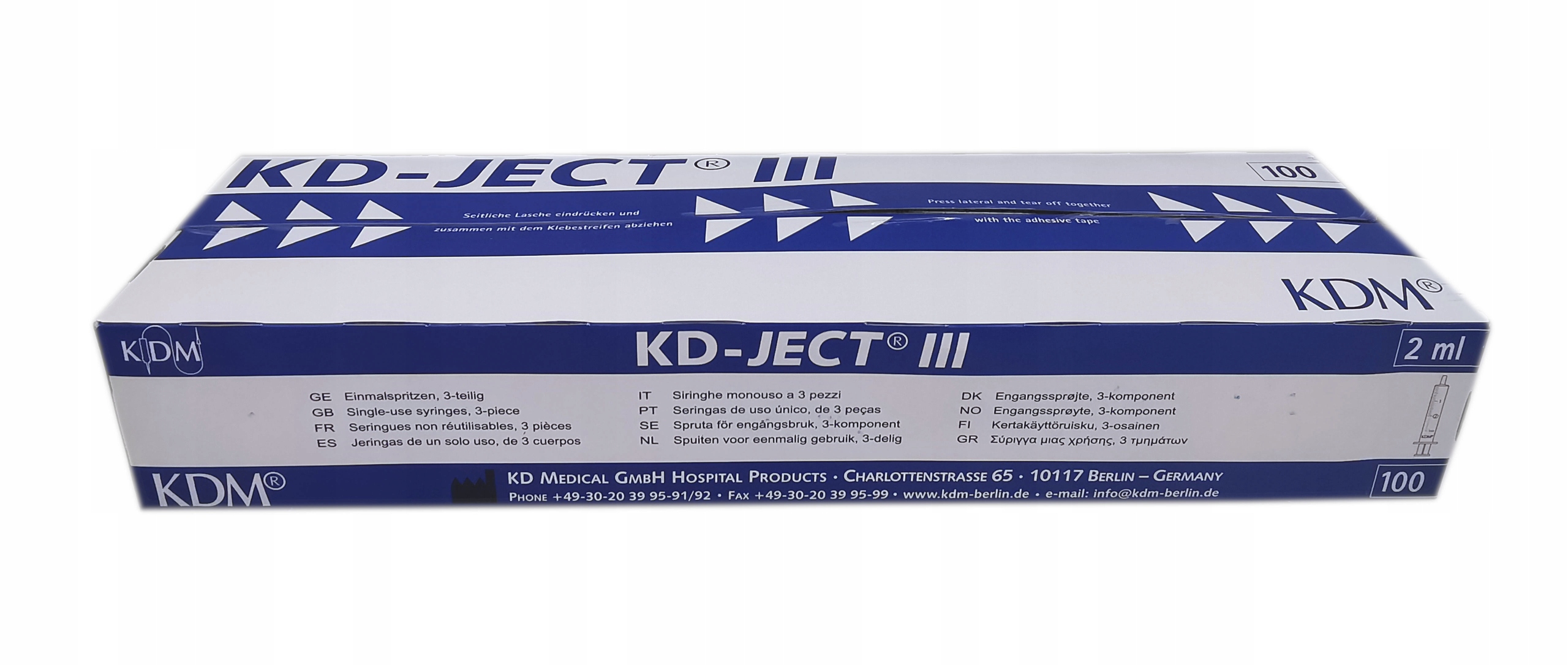 

Strzykawka 3-częściowa Kdm 2 ml 100 sztuk