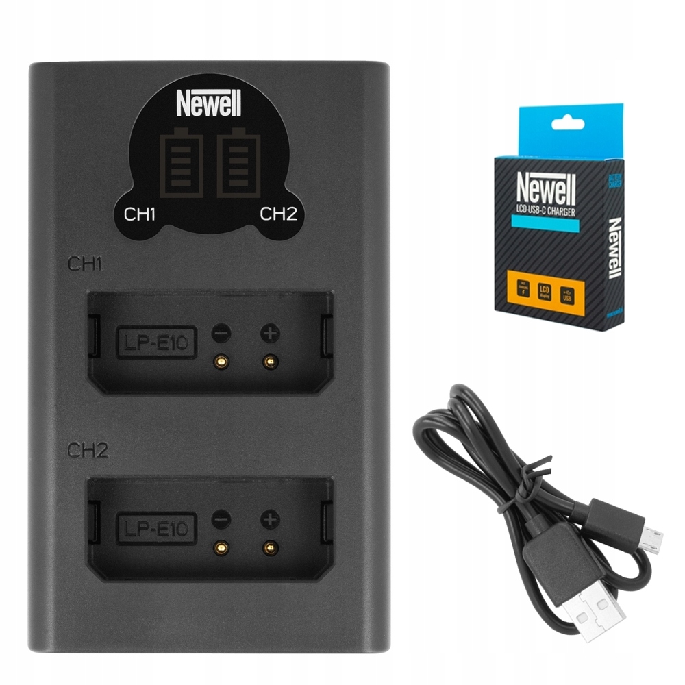 

Ładowarka Usb Dual LCD Newell Do Canon LP-E10