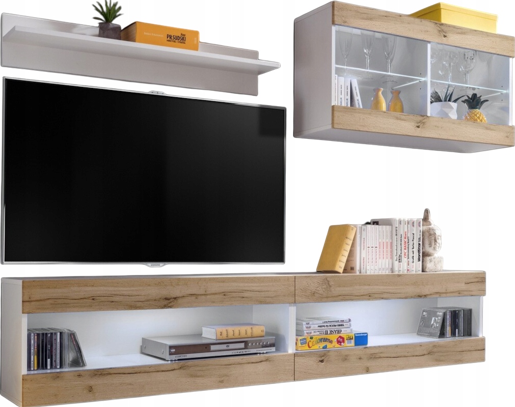 Sada nábytku Rtv Tivoli SET6 Biela/Dub Wotan
