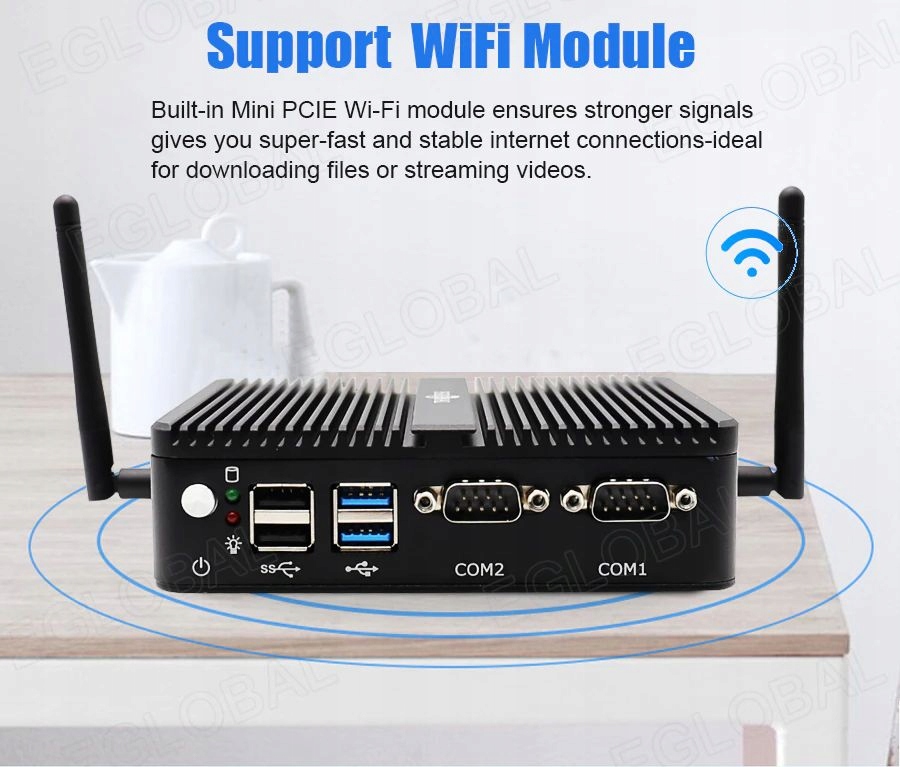 Przemysłowy mini PC Intel WiFi HDMI VGA 2xRJ45 RS System operacyjny brak systemu