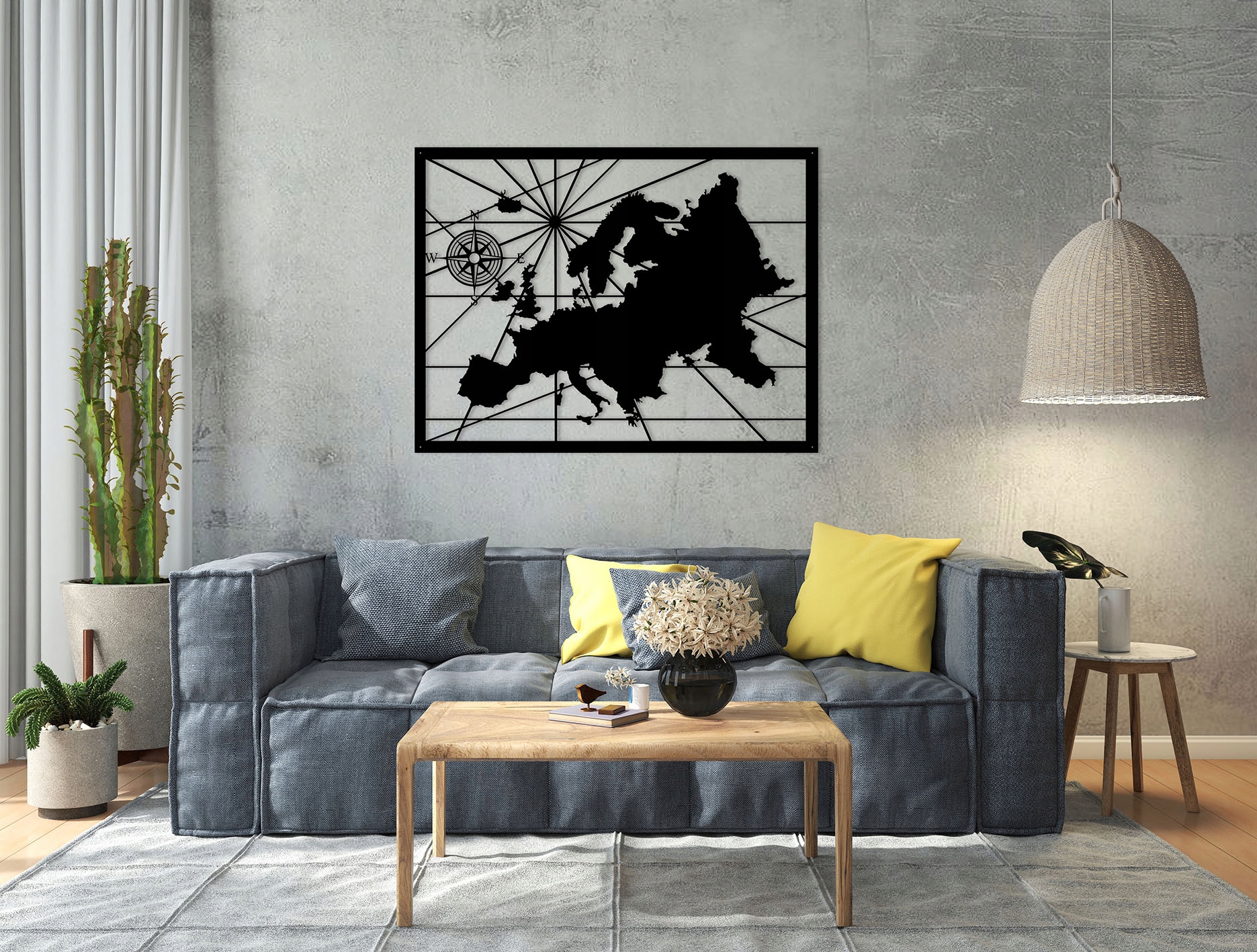 Obraz Panel dekoracja ścienna Mapa Europy 3d Wysokość produktu 64.5 cm