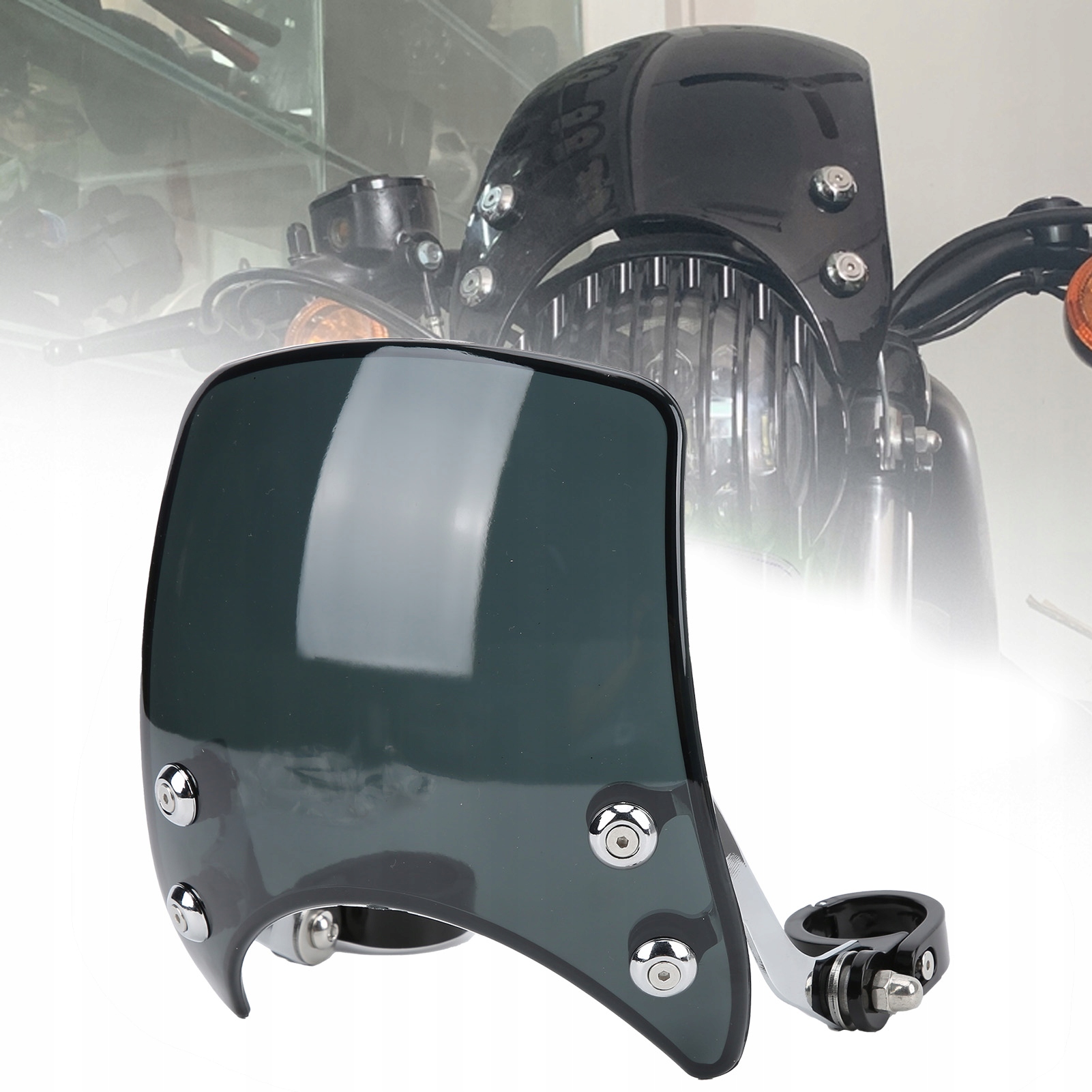 SZYBA OWIEWKA UNIWERSALNA MOTOCYKLOWA UCHWYT KPL Waga produktu z opakowaniem jednostkowym 1 kg