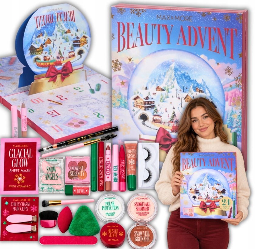 Adventní kalendář Max&More Beauty s kosmetikou a doplňky 24 ks