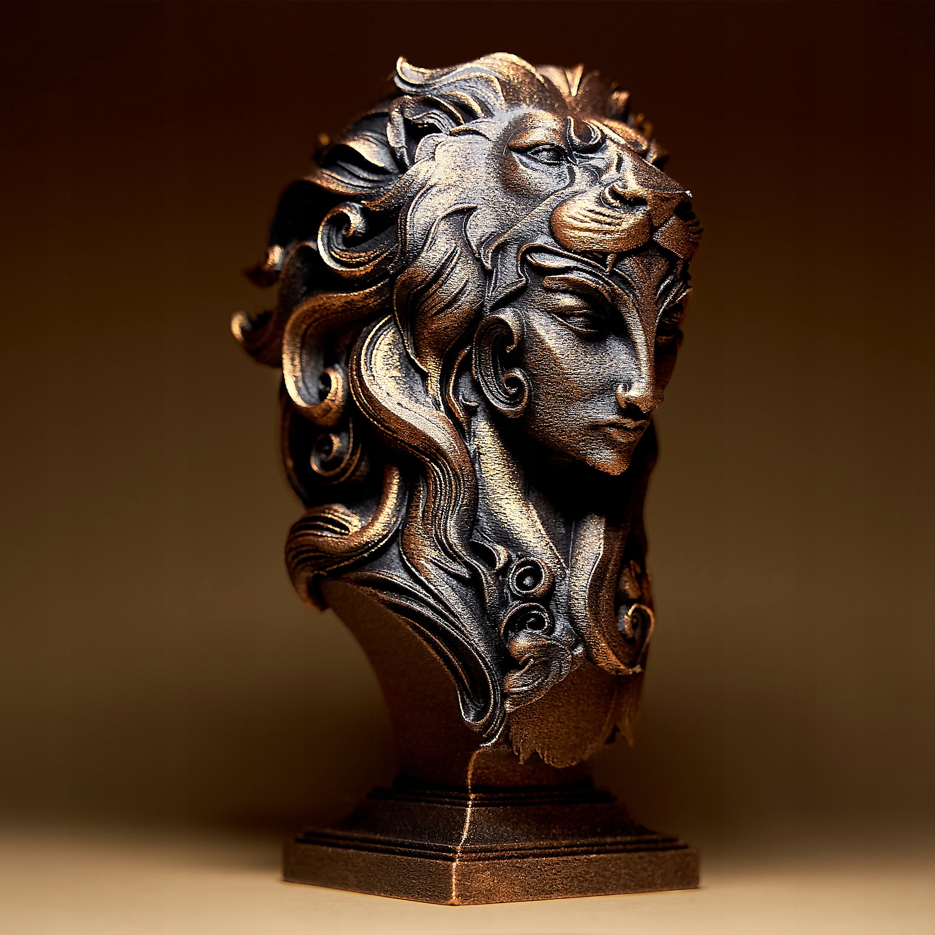 Lev Znamení zvěrokruhu Žena Fantasy Figurka Soška Dekorace 3D tisk 15 cm
