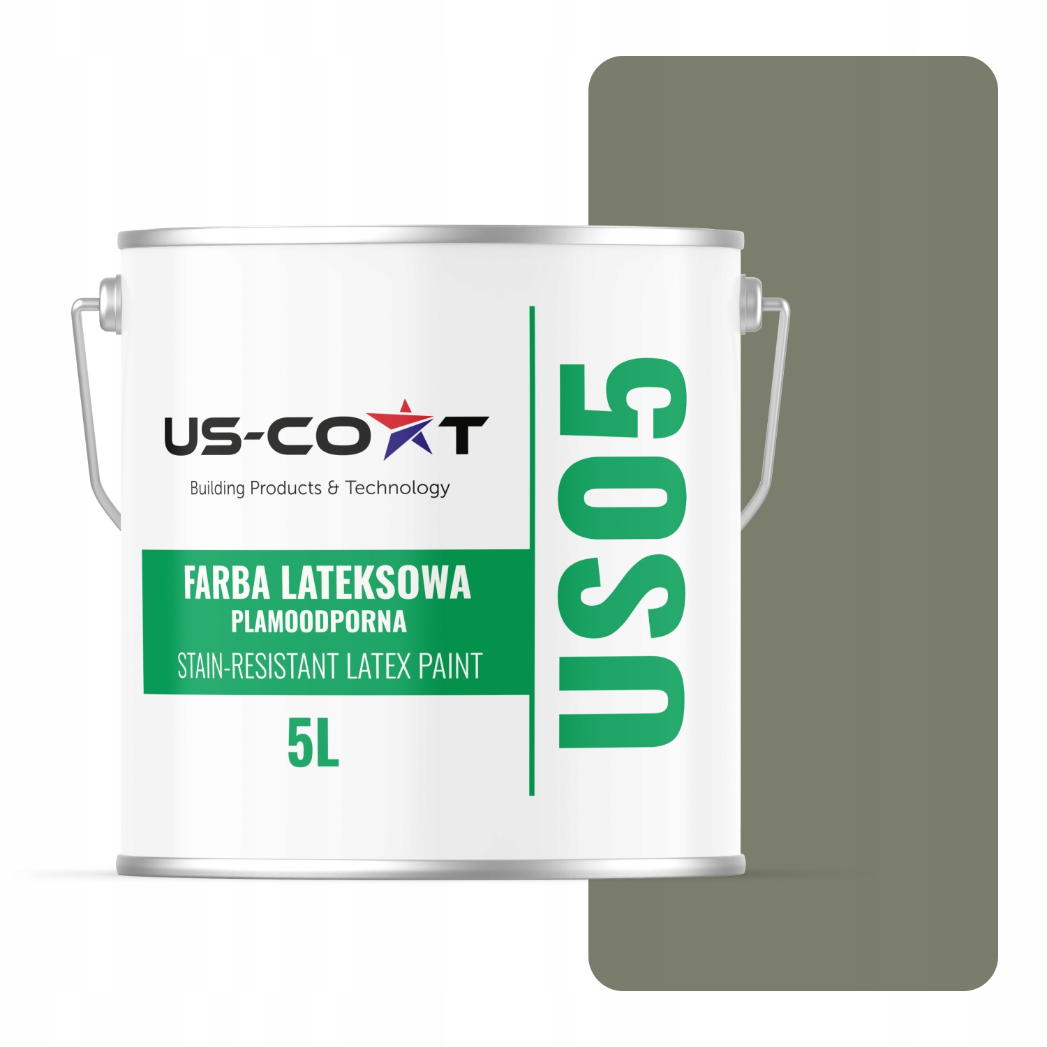Latexová Farba Odolná Voči Škvrnám Farba Khaki Tmavá H1720 5L Matná Na Stropné Steny