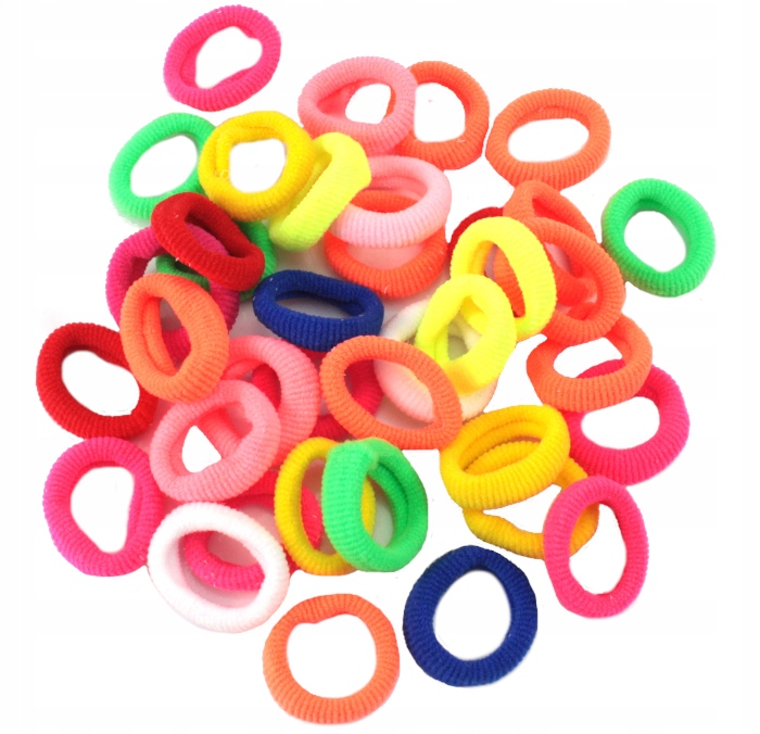 GUMKI DO WŁOSÓW LYCRA KOLOROWY MIX 2,5 cm 30 SZTUK