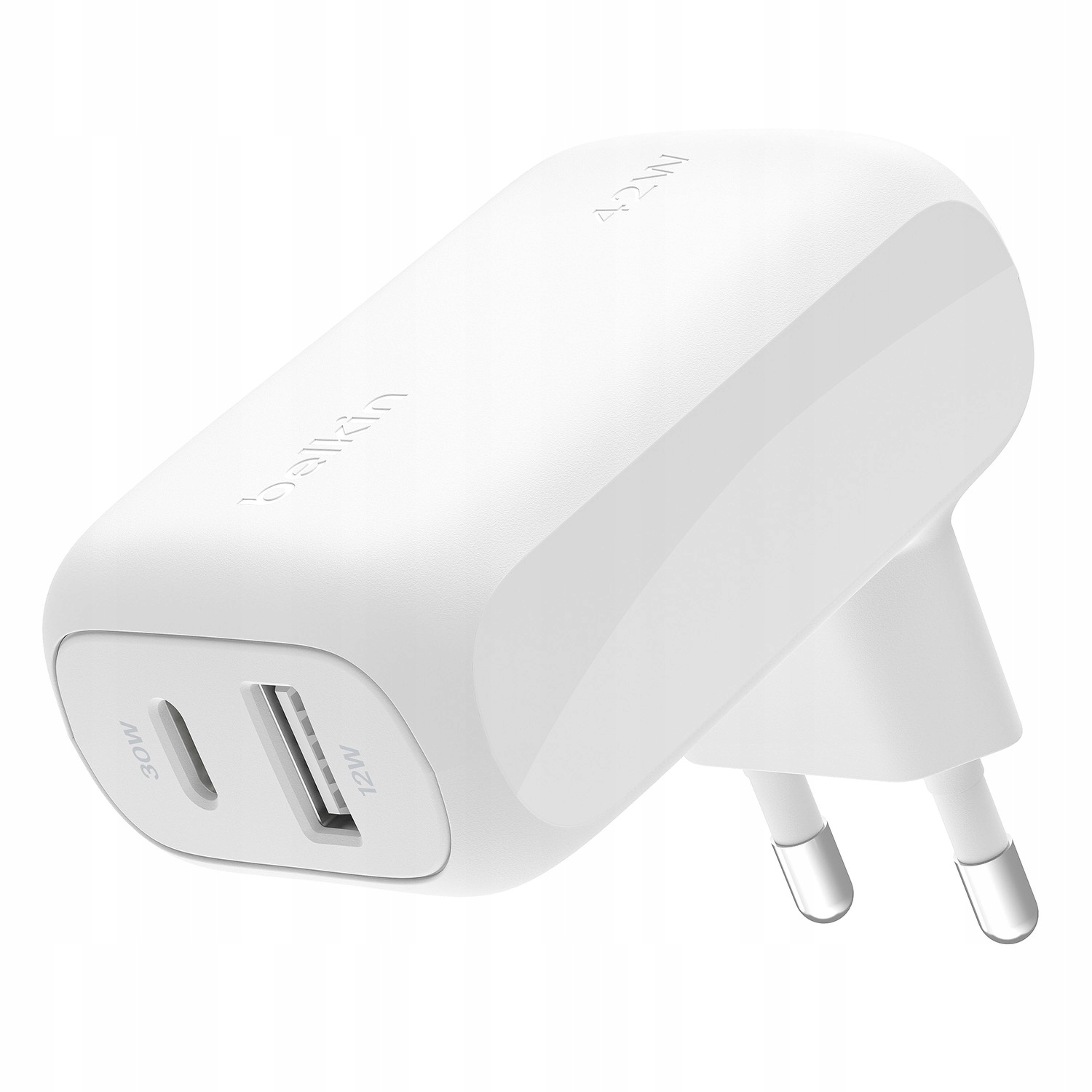 Belkin Nabíječka Usb-c 30W, Usb-a 12W, 42W, úhlová, bílá