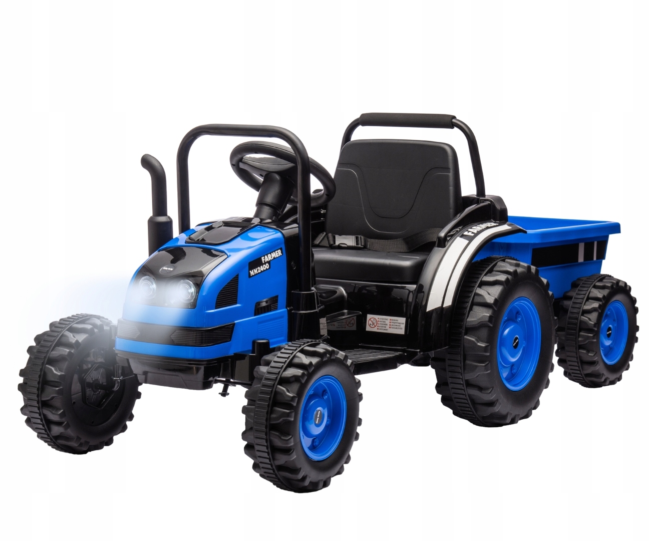 Traktor na akumulator z pilotem Traktor z przyczepą Farmer MillyMally Blue
