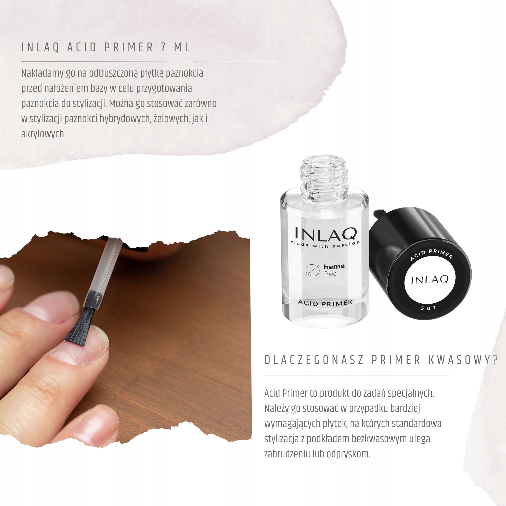 INLAQ Primer Kwasowy Acid 7ml Rodzaj preparatu odtłuszczacze, primery