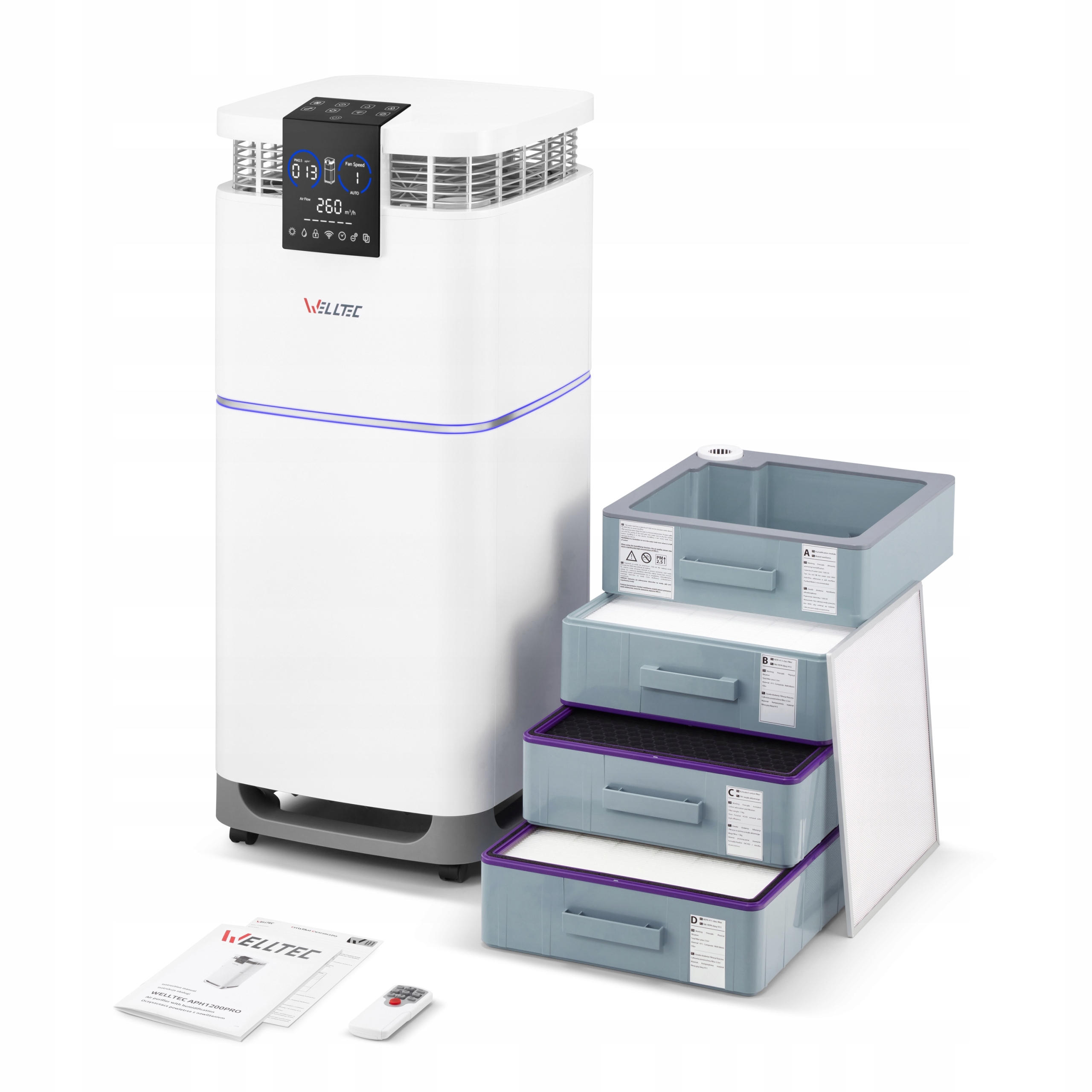 OCZYSZCZACZ WELLTEC APH1200PRO | do 200m2 | 2xHEPA