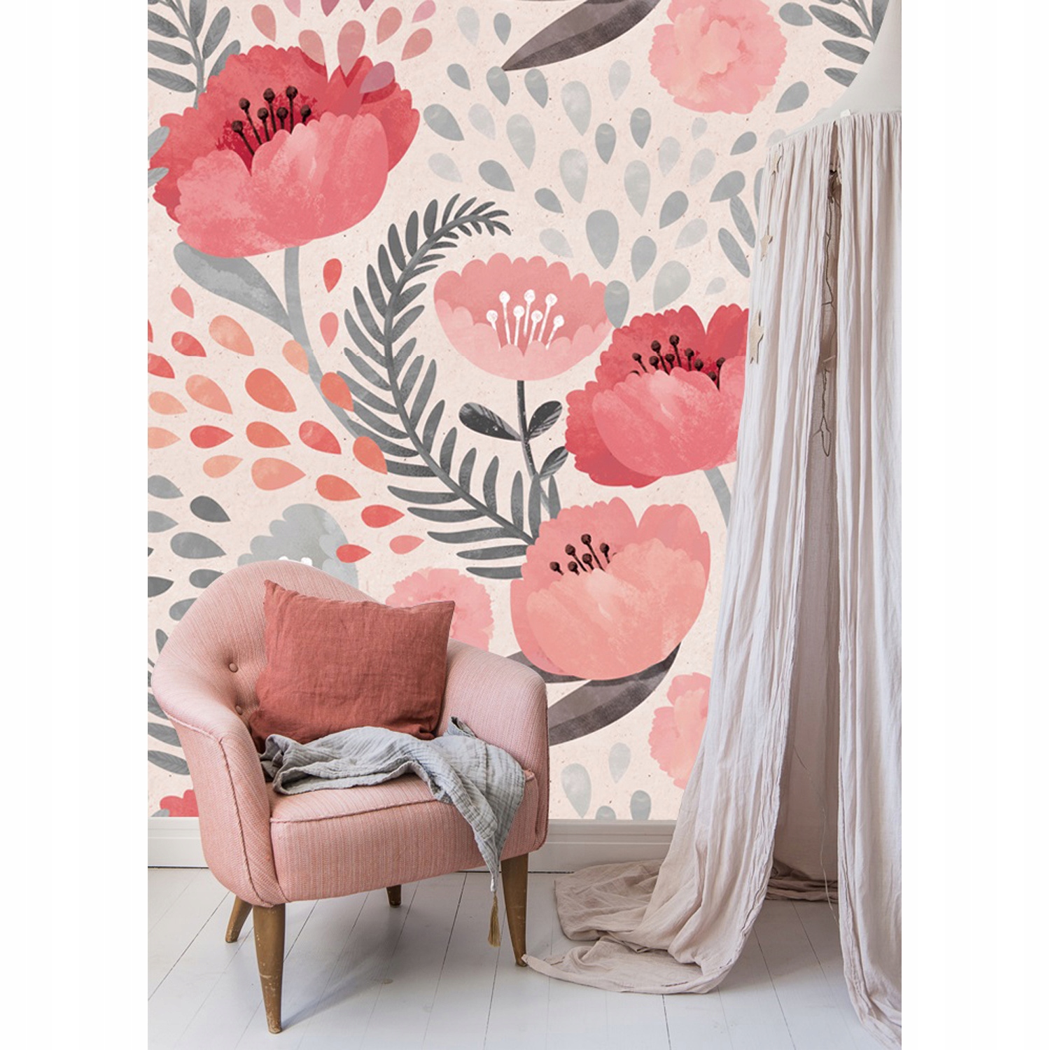 

Foto tapeta samoprzylepna Pastelowe maki 250x250cm