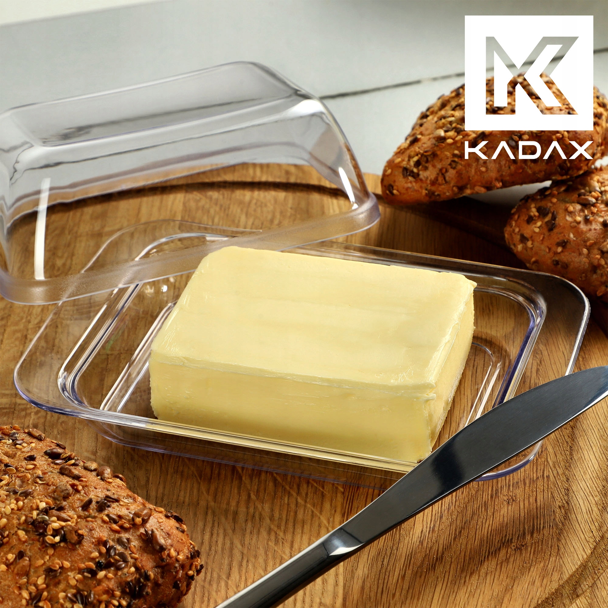 MASELNICA MASELNICZKA Z POKRYWĄ NA POJEMNIK MASŁO PLASTIKOWA 18x12cm Marka Kadax