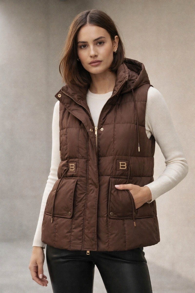 Krátký Vesta Kapuce B8600 C.bronz M (38)