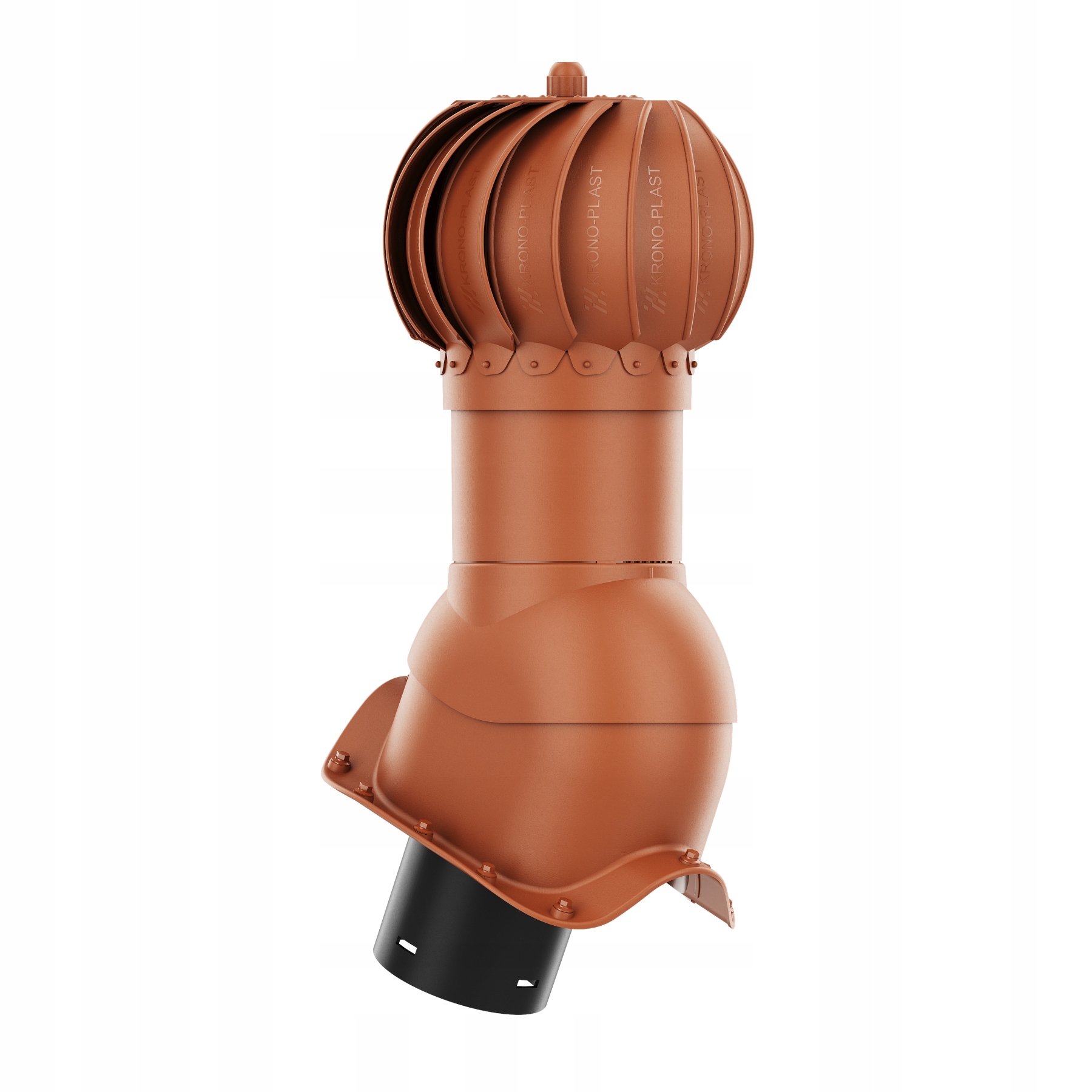 Větrací komín Otočný kulatý fi150 pro vlnitou desku Cihlový 8004