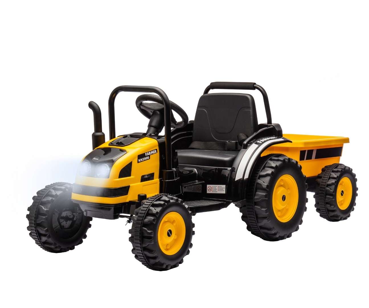Milly Mally Pojazd na akumulator Traktor z przyczepą Farmer żółty traktorek