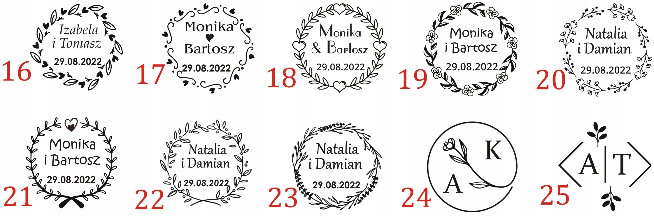 PIECZĄTKA NA ŚLUB PIECZĘĆ ŚLUBNA STEMPEL 3 CM Kod producenta 30 mm