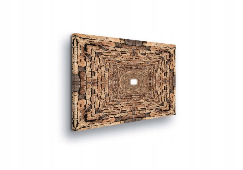 Obraz 80x60 Kamenný tunel 3D efekt perspektiva světlo hloubka portál