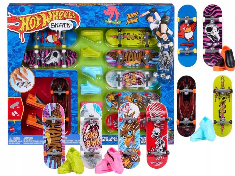 WHAT WE WANT× TENtoTEN × pastime HOT WHEELS Skate Tony Hawk zestaw 8 x DESKOROLKA FINGEBOARD
