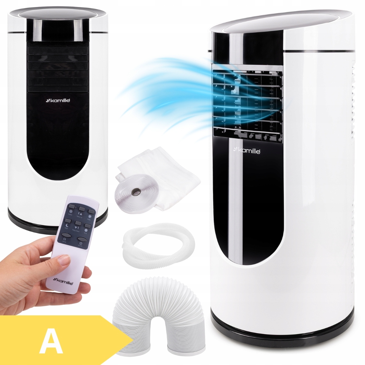 Přenosný Klimatizátor tichý 3v1 2,6 kW 9000 BTU/h Odvlhčovač Kamille