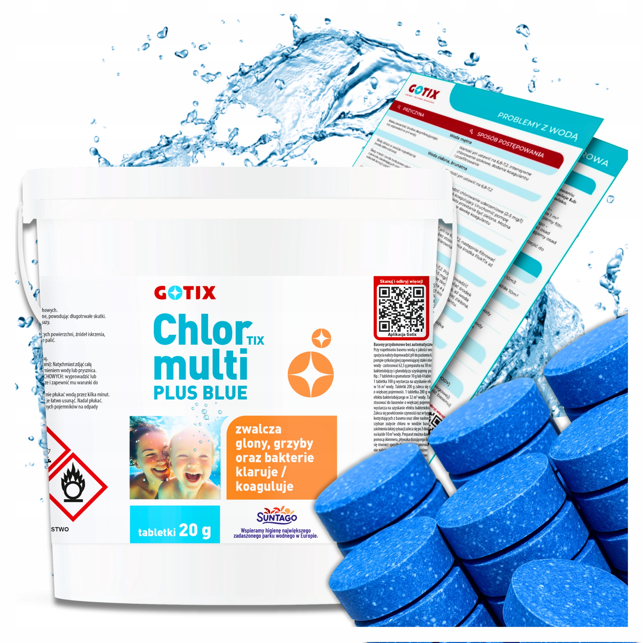 Chlor do Basenu Jacuzzi Spa Tabletki Niebieska Woda Chemia do Basenu 5KG